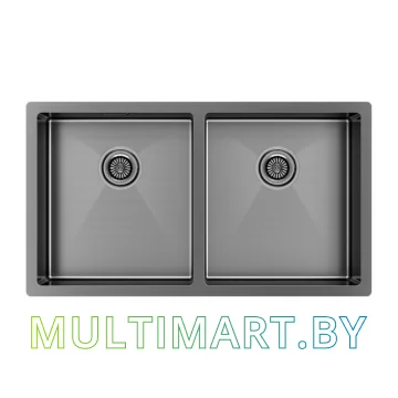 Кухонная мойка Paulmark Gerberg 78/2 UNI PM237844-GM (вороненая сталь)